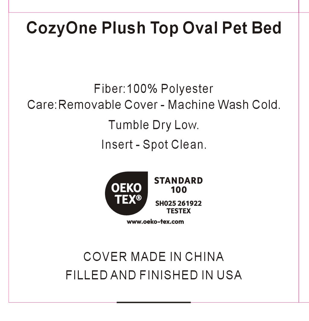 Plush Top Deep Comfort Oval Pet Bed