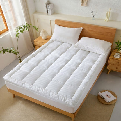 Thick Mattress Topper - Breathable Cotton Pad