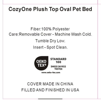 Plush Top Deep Comfort Oval Pet Bed