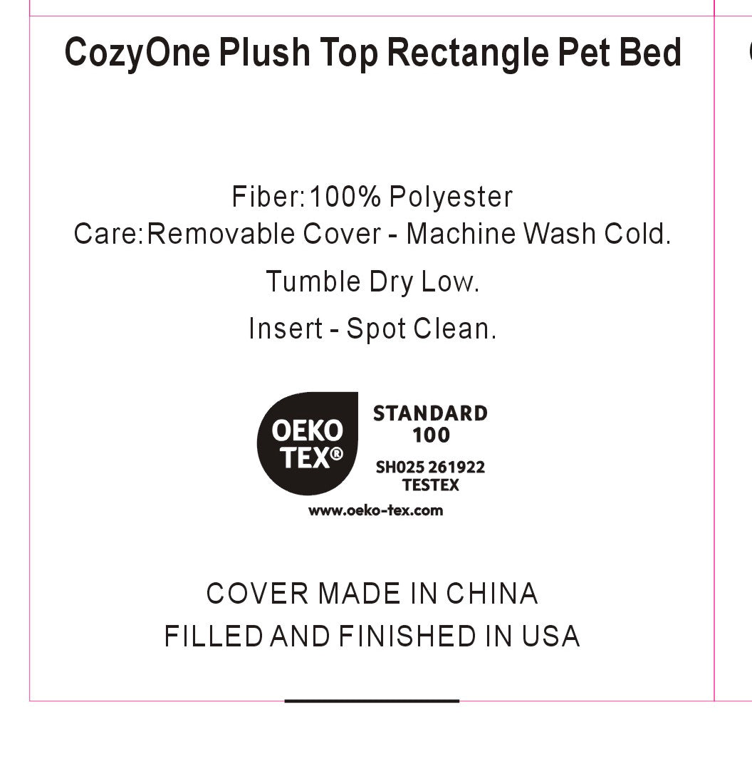 Plush Top Rectangle Pet Bed