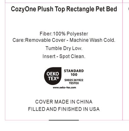 Plush Top Rectangle Pet Bed