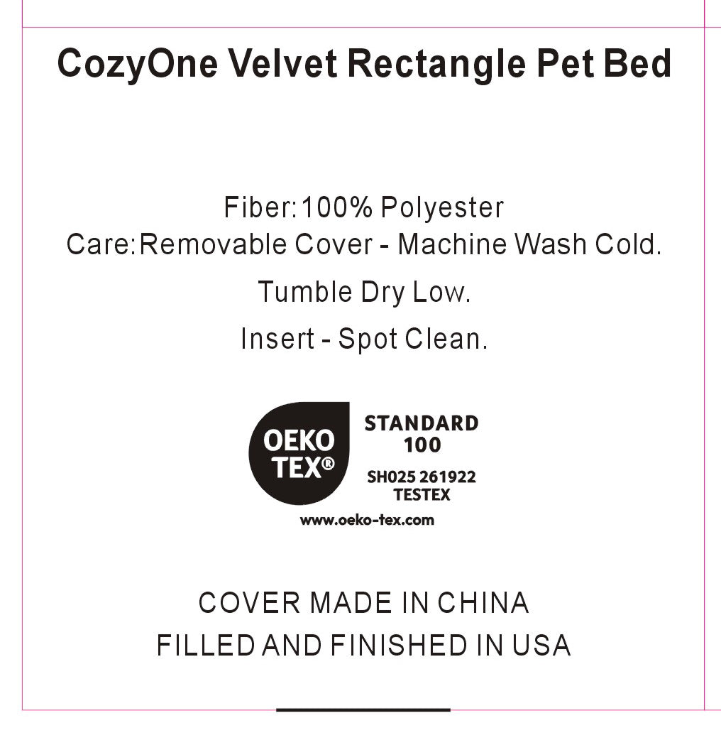 Velvet Rectangle Dog Bed