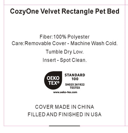 Velvet Rectangle Dog Bed