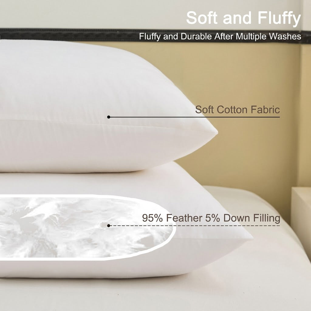 Down Feather Pillow Inserts 2 Pack