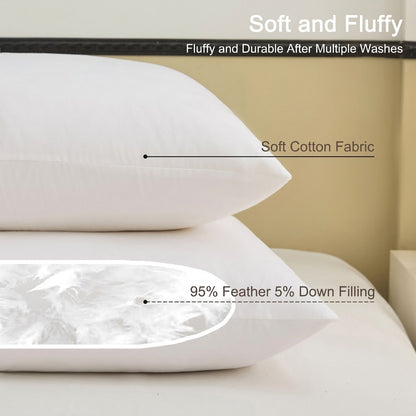 Down Feather Pillow Inserts 2 Pack