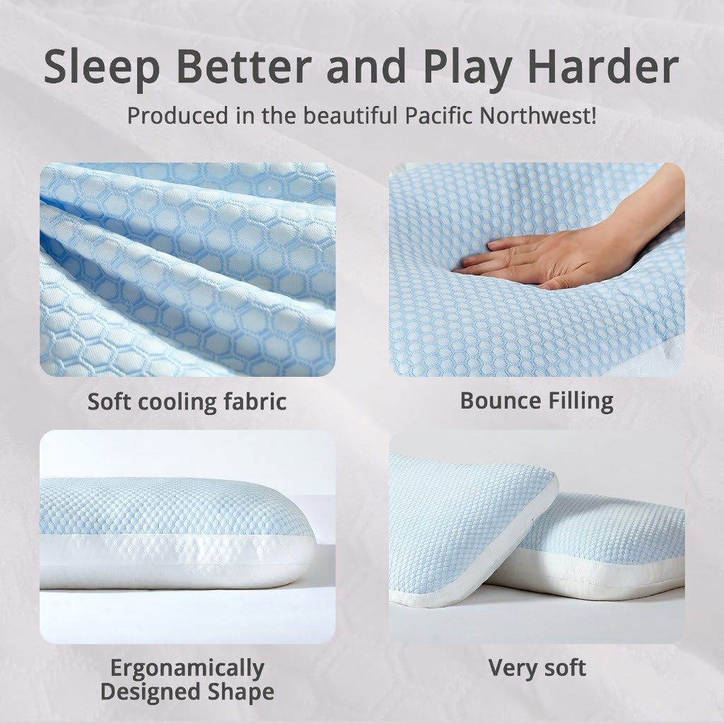 Dual-Sided Adjustable Cooling Pillow 2 pack