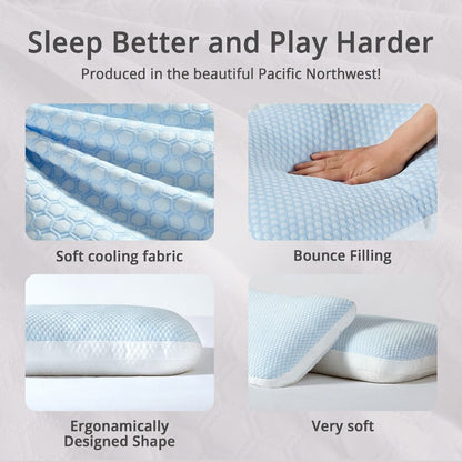 Dual-Sided Adjustable Cooling Pillow 2 pack